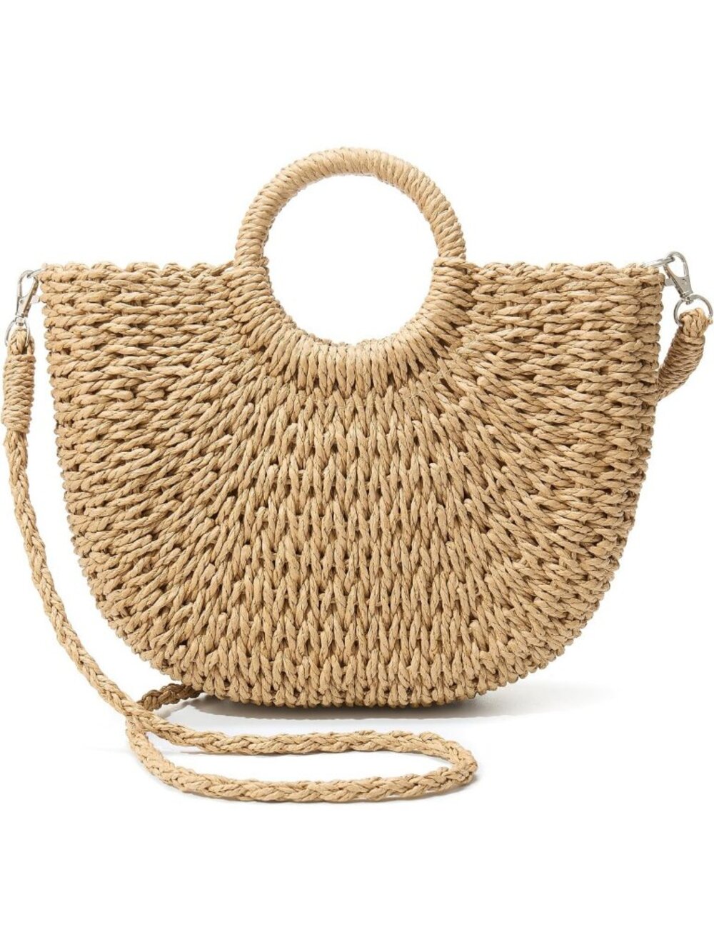 Woven Straw Beach Bag for Women | Small Boho Crossbody Purse, Summer Essential